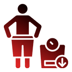 Icon of a person with a progress-tracking clipboard, representing fat loss coaching