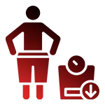 Icon of a person with a progress-tracking clipboard, representing fat loss coaching