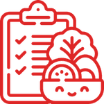 Icon representing a custom training plan and nutrition guidance