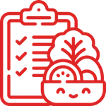 Icon representing a custom training plan and nutrition guidance