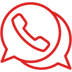 Icon of a WhatsApp chat bubble, representing WhatsApp support